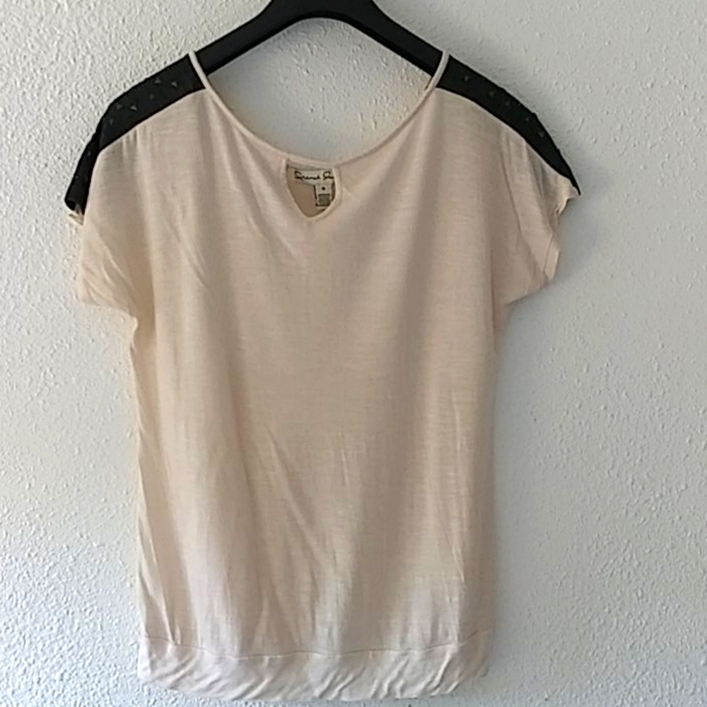 French Laundry Embellish Shoulder Ivory Top